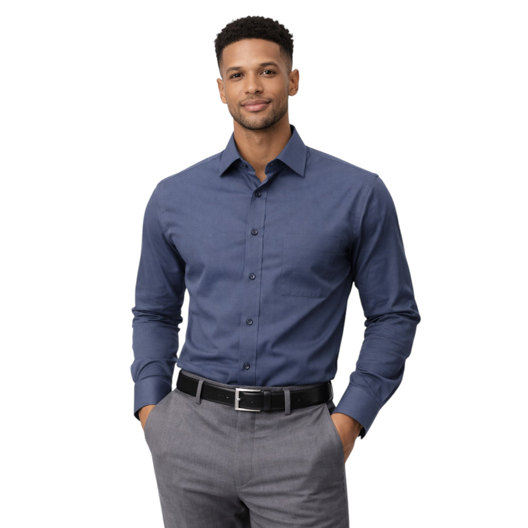 Men's Blue Slim Fit Dress Shirt