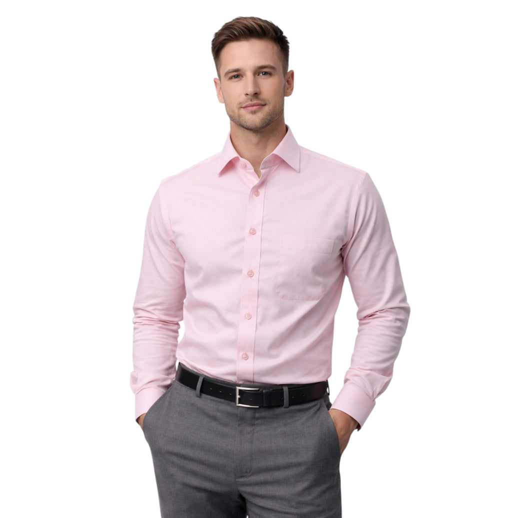 Men's Light Pink Slim Fit Dress Shirt