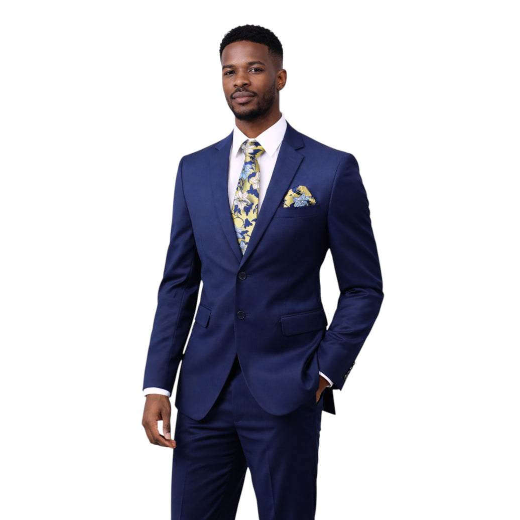 Men's Slim Fit Navy Blue 2-Piece Suit