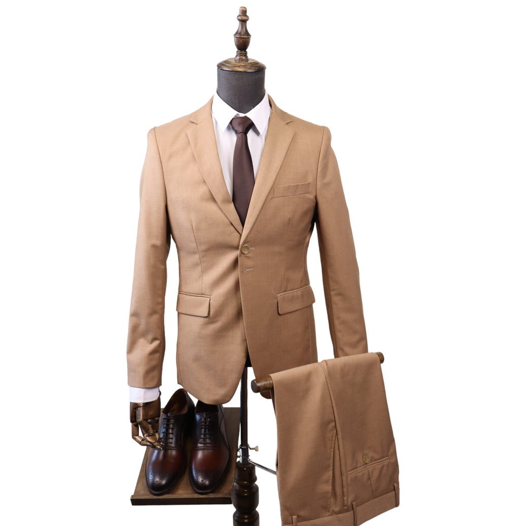 Men's Tailored Tan 2PC Suit(Slim Fit)