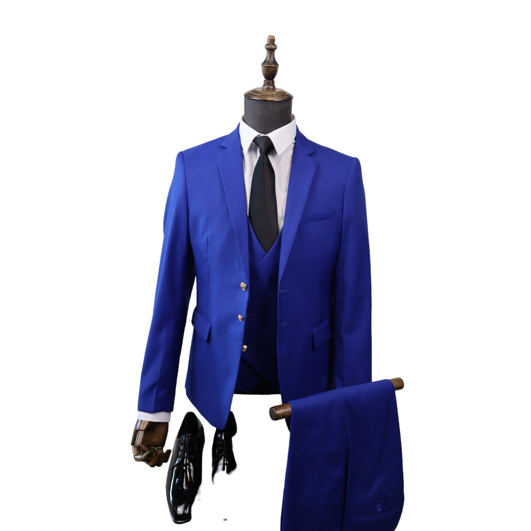 Mens Tailored Royal Blue 3PC Suit(Slim Fit)