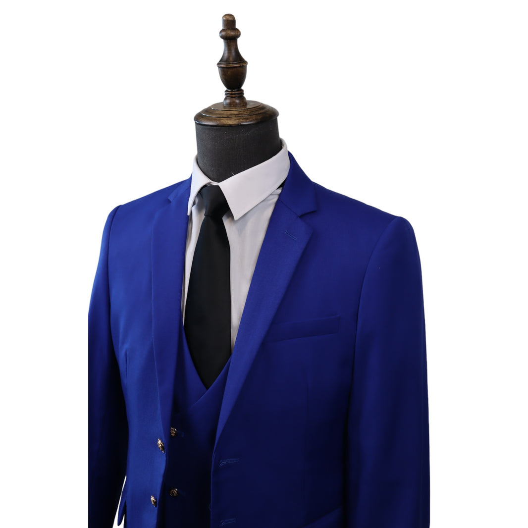 Mens Tailored Royal Blue 3PC Suit(Slim Fit)