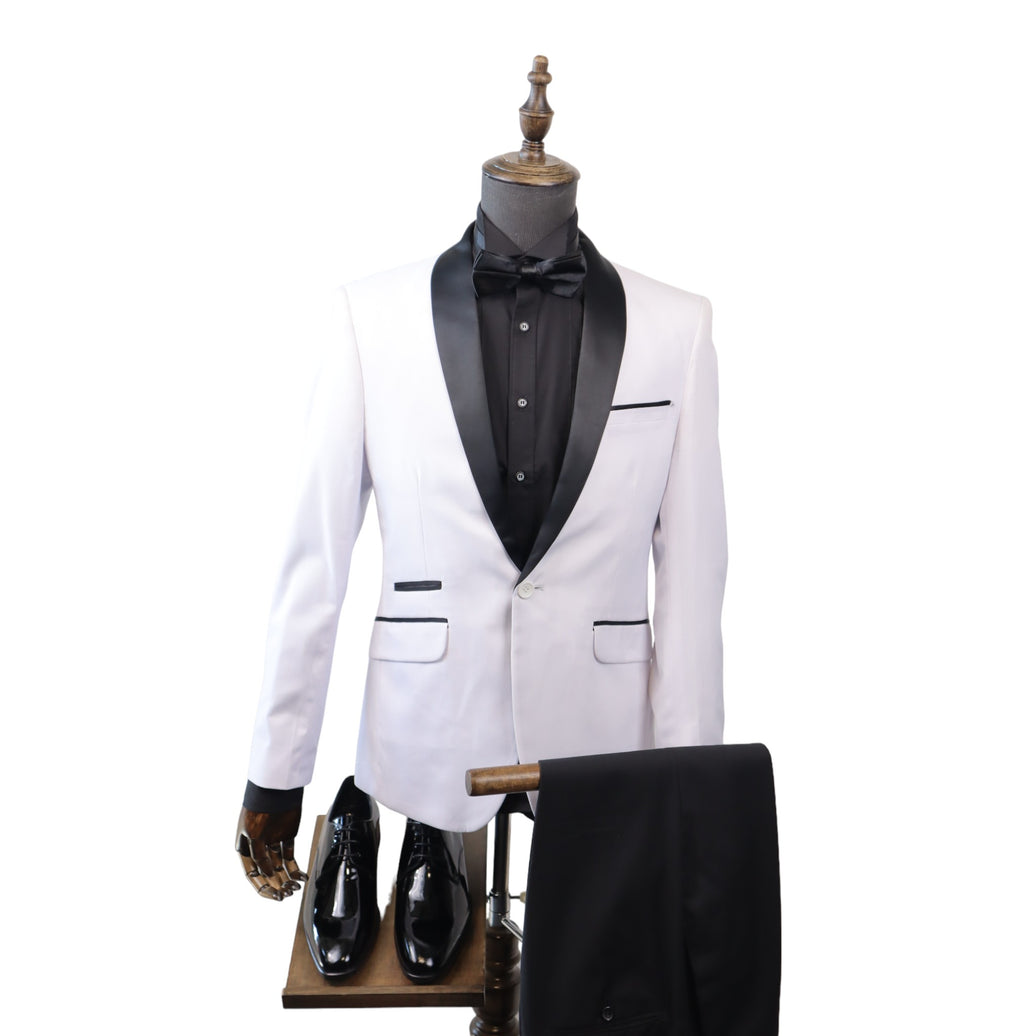 Mens White Tuxedo 2PC(Slim Fit)