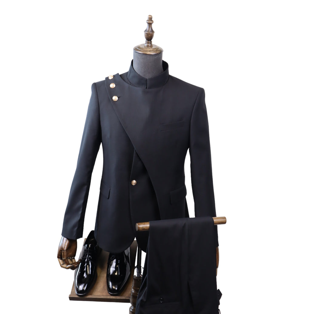 Mens Modern Chinese Collar Suit(Slim Fit)