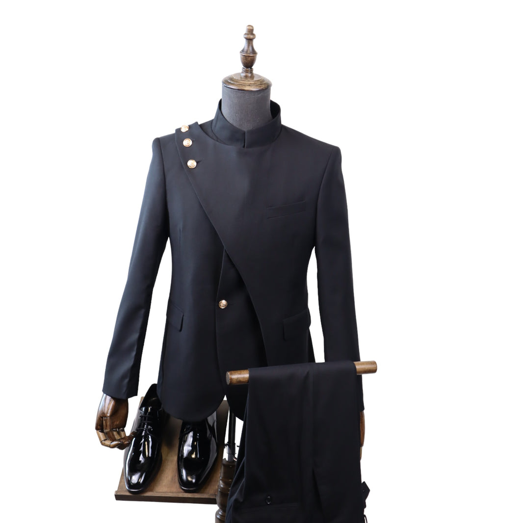 Mens Modern Chinese Collar Suit(Slim Fit)