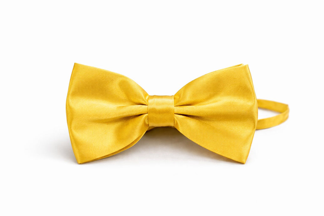 Bright Yellow Satin Bow Tie