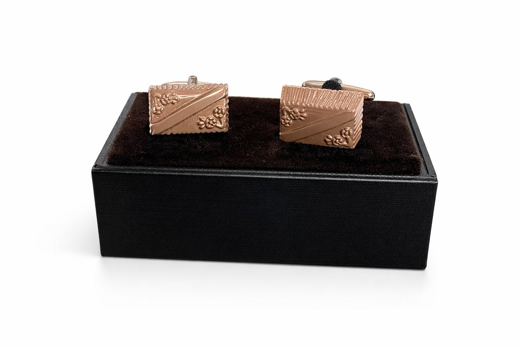 Chocolate Brown Textured Cufflinks