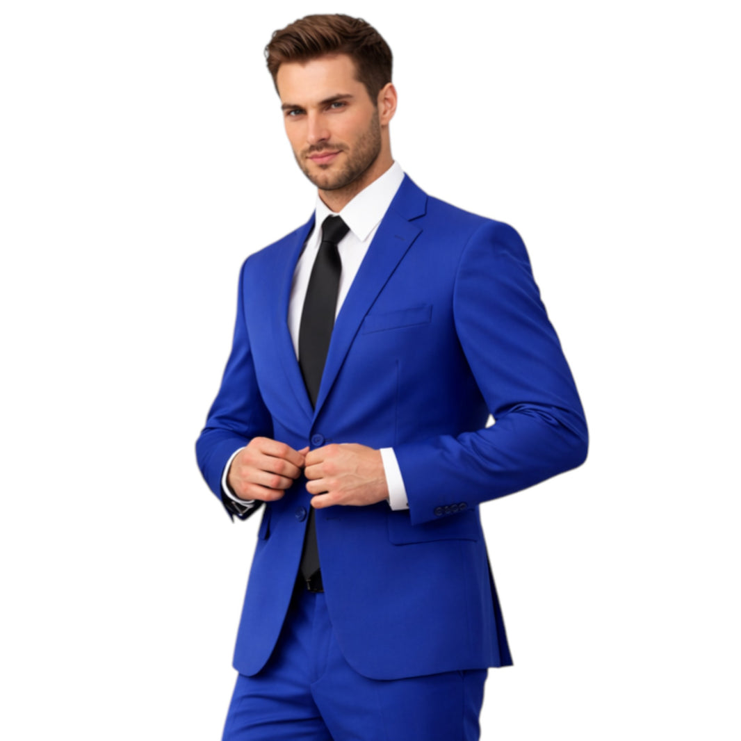 Men's Slim Fit Royal Blue 2-Piece Suit
