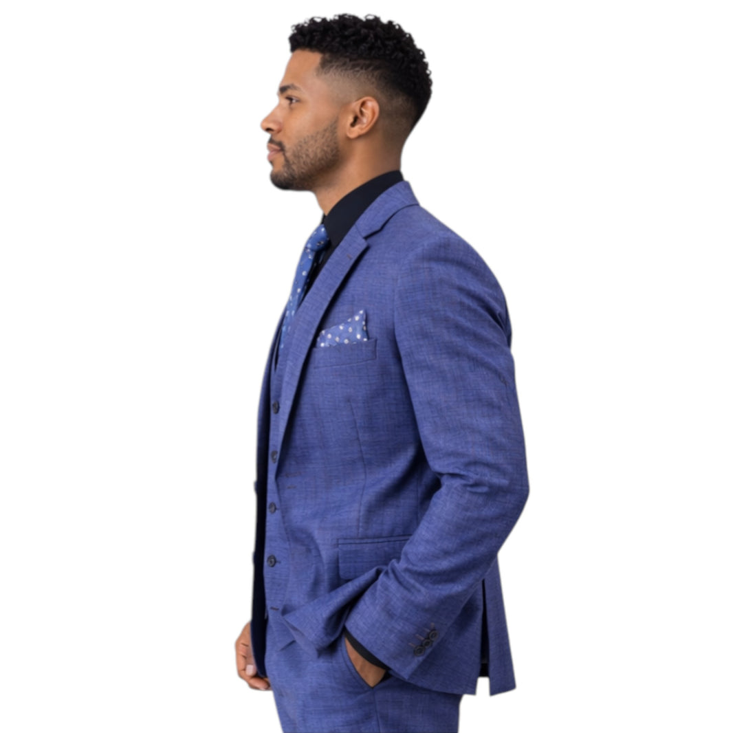 Men's Slim Fit Blue 3-Piece Suit