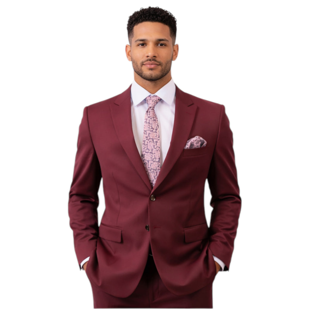 Men’s Slim Fit Maroon 2-Piece Suit