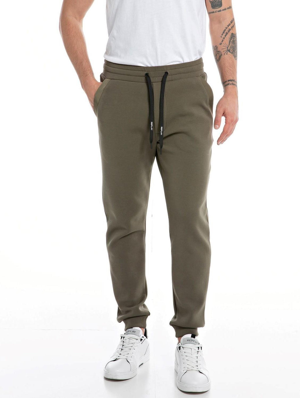 Replay Mens Olive Green Track Pants