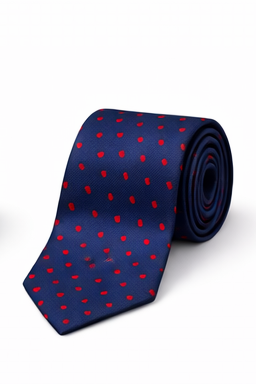 Men’s Navy Tie with Red Pattern