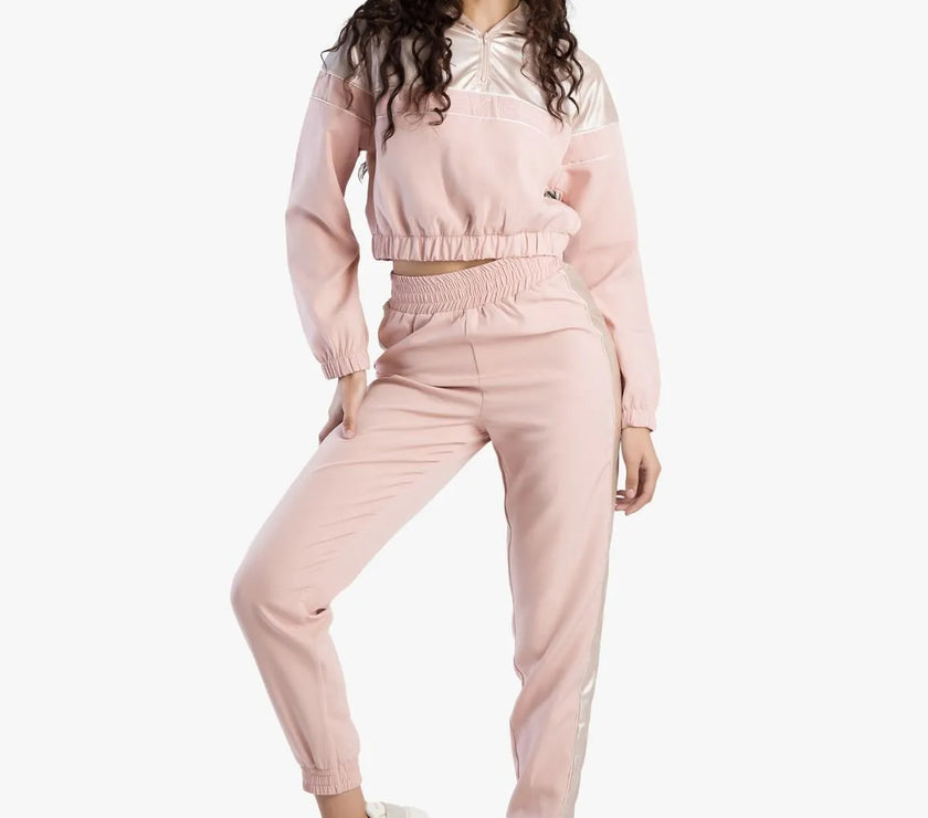 Sissy Boy Women's Pink Cropped Quaterzip Tracksuit Top