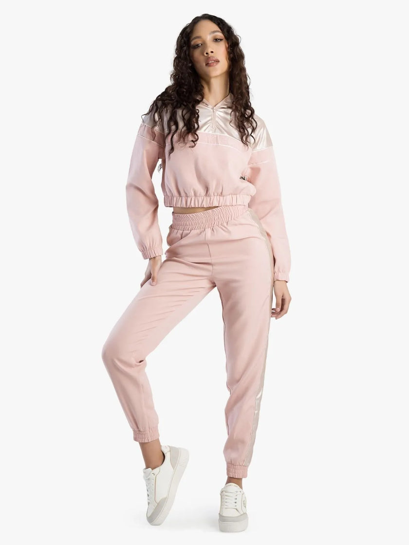 Sissy Boy Women's Pink Cropped Quaterzip Tracksuit Top