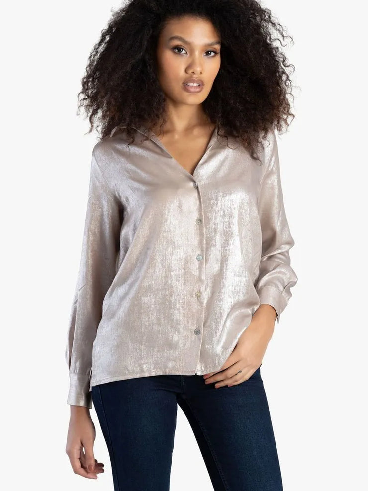 Sissy Boy Women's  Gold Oversized Button Up Shirt