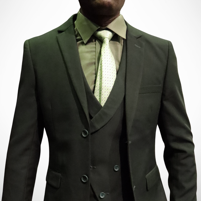 Men’s Slim Fit Dark Green 3-Piece Suit