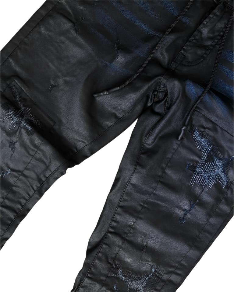 Cutty Men's Blue Black Jeans