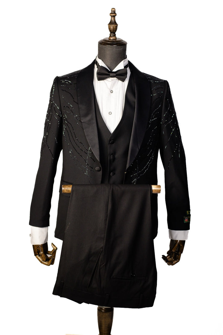 senzo-rivolli-black-tuxedo-with-rhinestone-patterns-Senzo Rivolli-TuxedosDesigner-Warehouse-South_africa