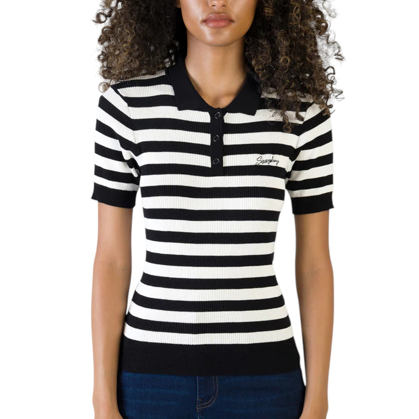 Sissy Boy Never Stop Knit Top – Black & White Stripe