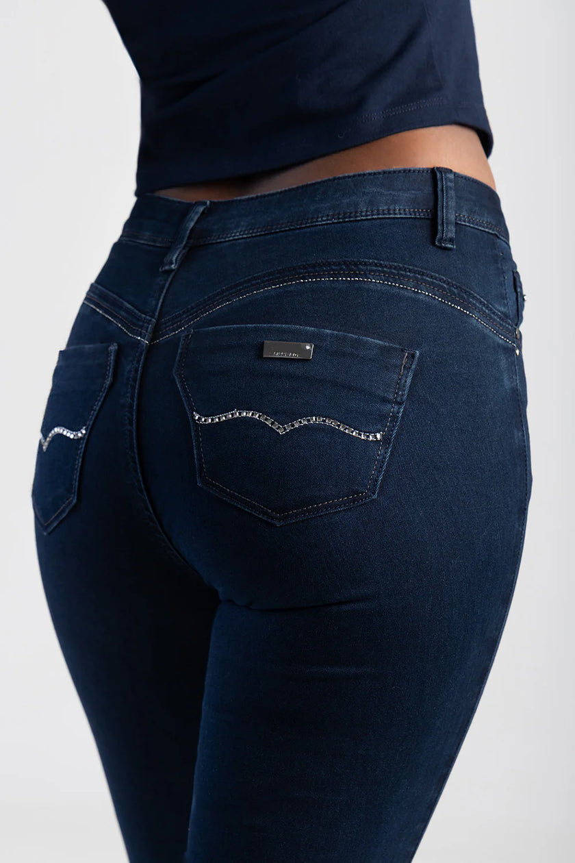 Sissy Boy Lia Mid Waist Basic Skinny Jeans – Dark Blue