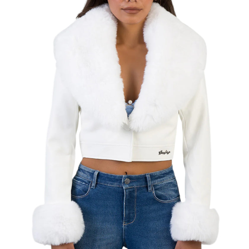 Sissy Boy Vikki Faux Fur Jacket – White