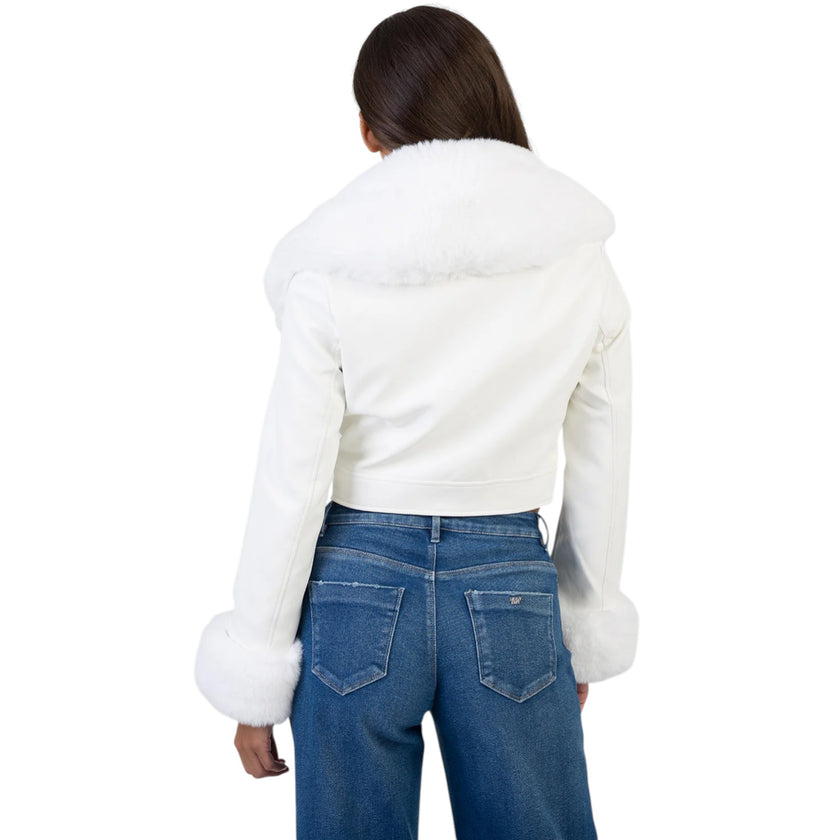 Sissy Boy Vikki Faux Fur Jacket – White