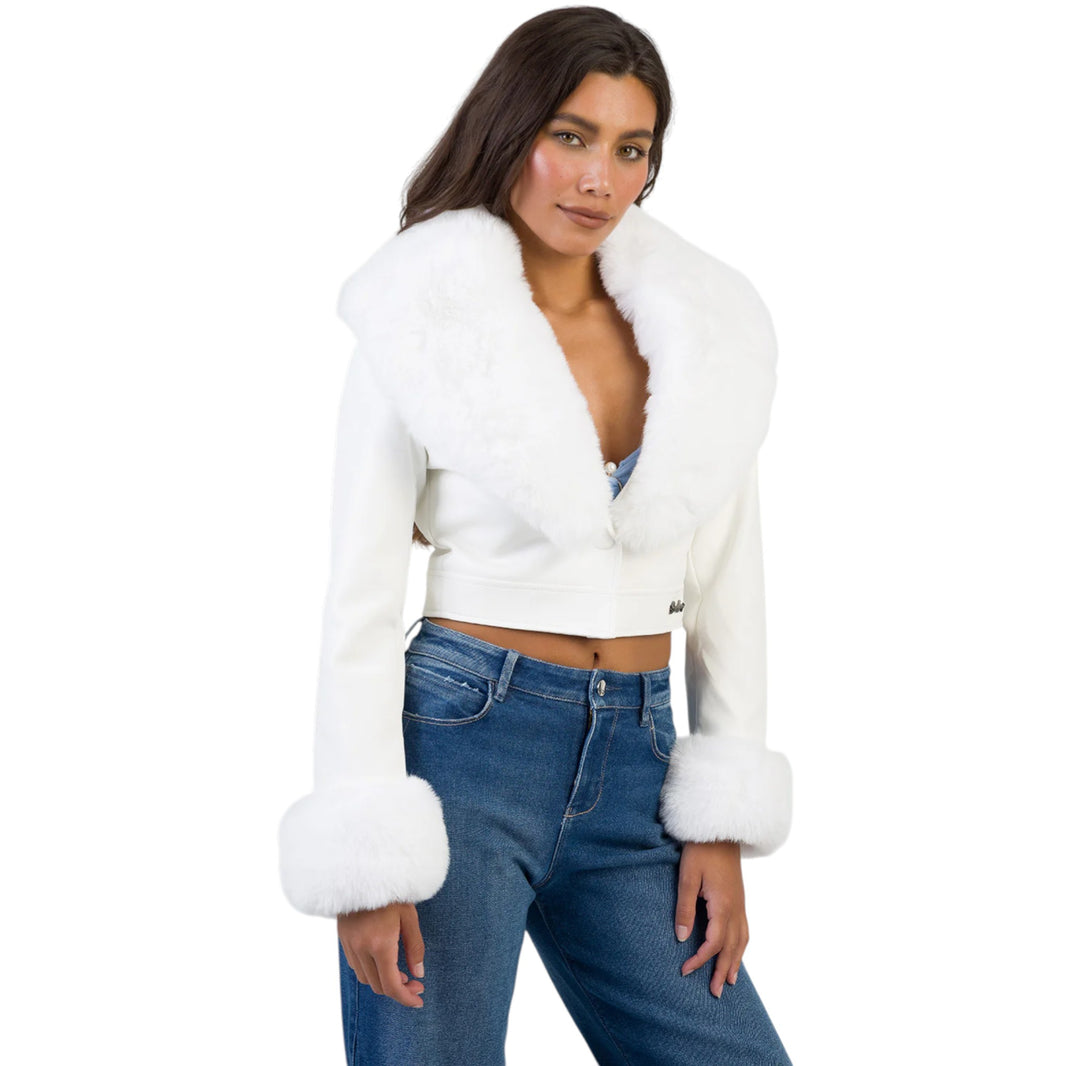 Sissy Boy Vikki Faux Fur Jacket – White
