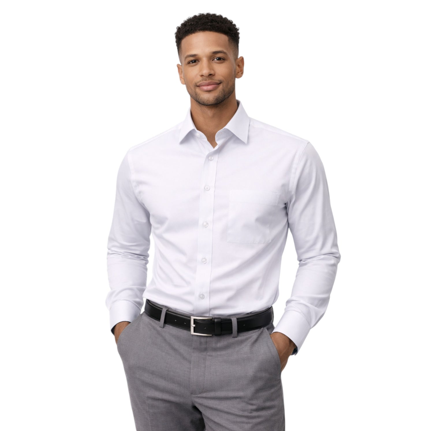 Men's Classic White Slim Fit Dress Shirt