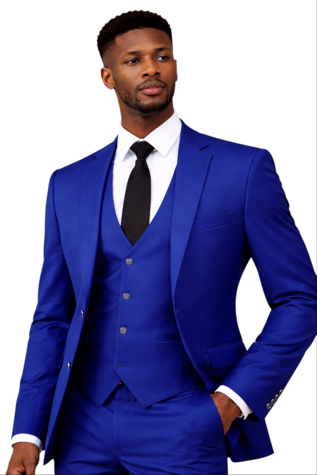 Men’s Slim Fit Royal Blue 3-Piece Suit