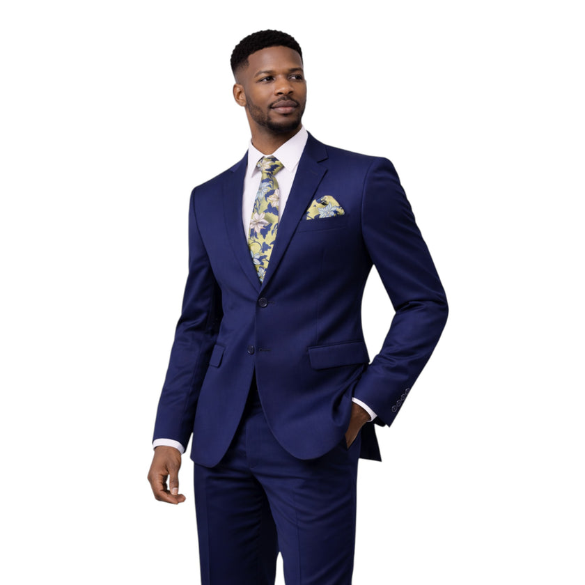 Men's Slim Fit Navy Blue 2-Piece Suit