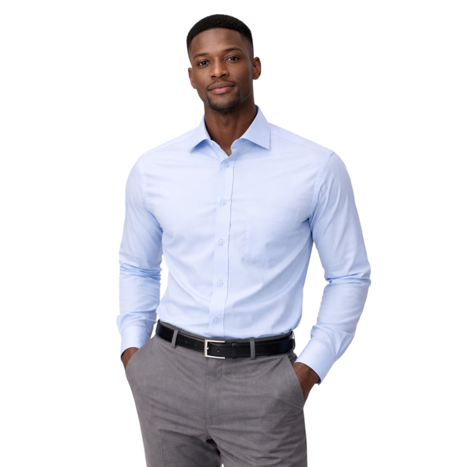 Men's Light Blue Slim Fit Dress Shirt