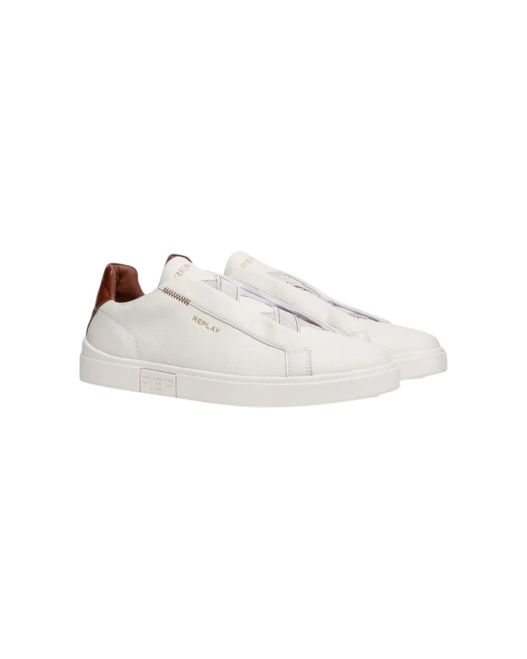 Replay Polys M Off White Cuoio
