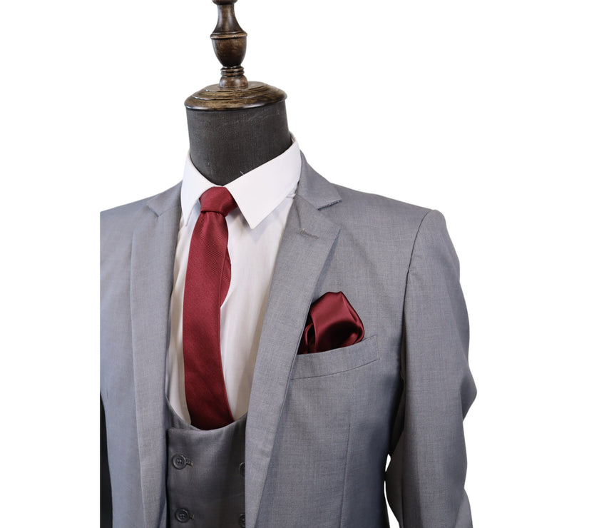 Mens K1000 Light Grey 3PC Suit