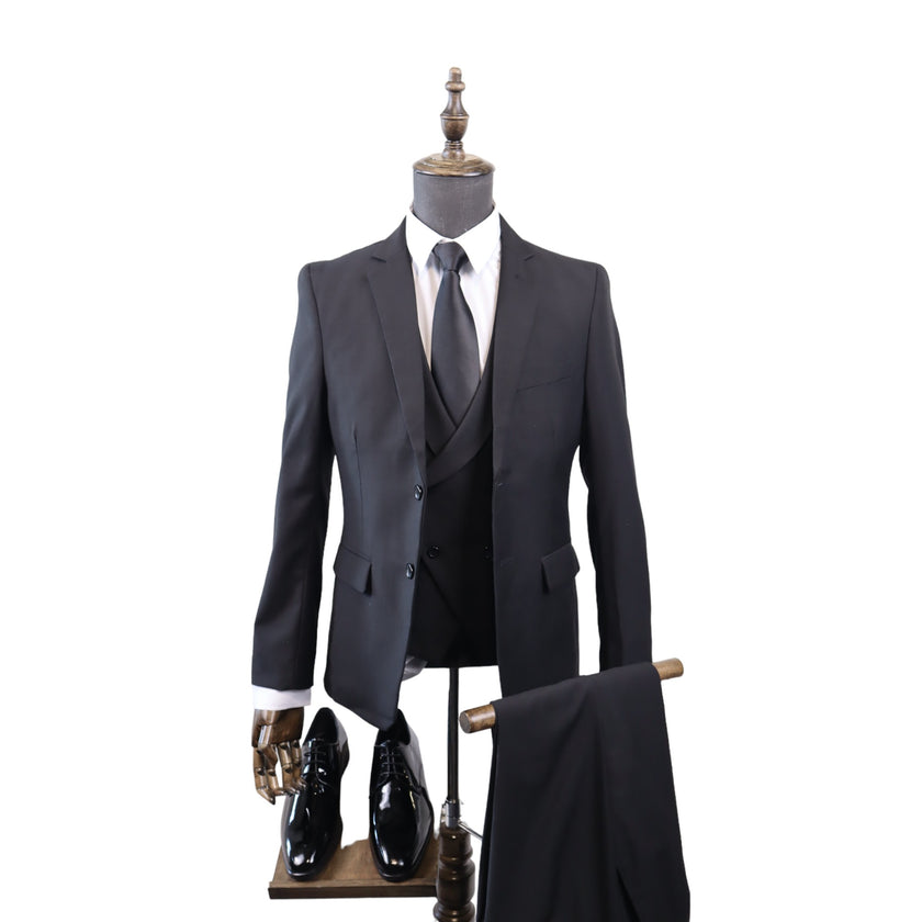 Mens K1000 Black 3PC Suit