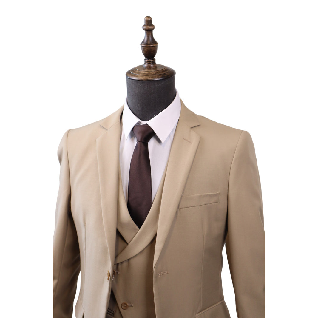 Mens Tailored Beige 3PC Suit