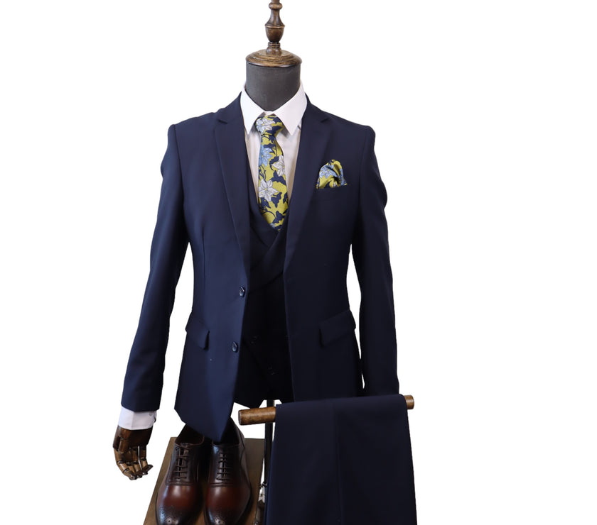 Men's Tailored Navy 3PC Suit