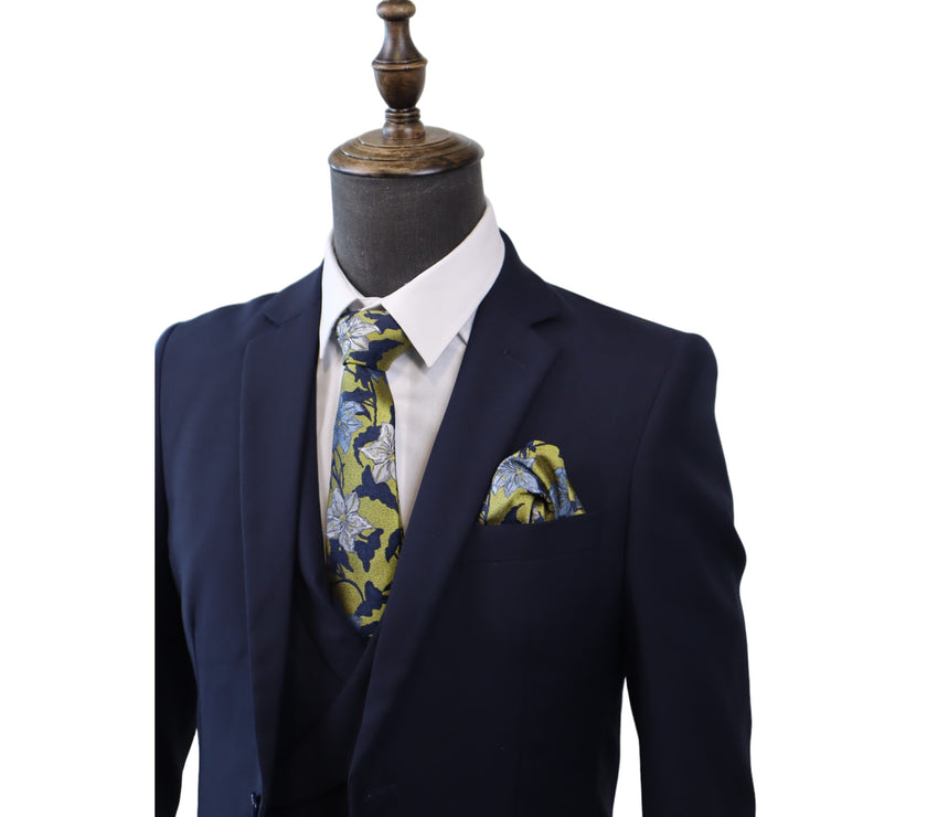 Men's Tailored Navy 3PC Suit