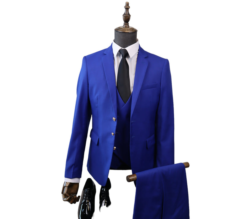 Mens K1000 Royal Blue 3PC Suit