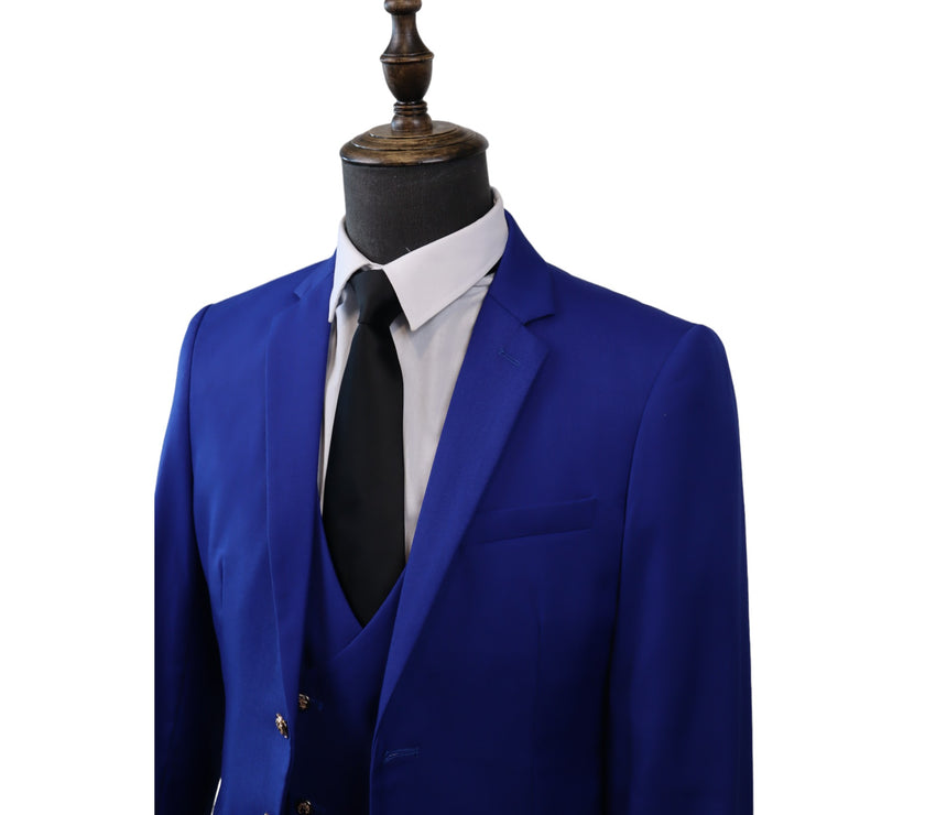 Mens Tailored Royal Blue 3PC Suit