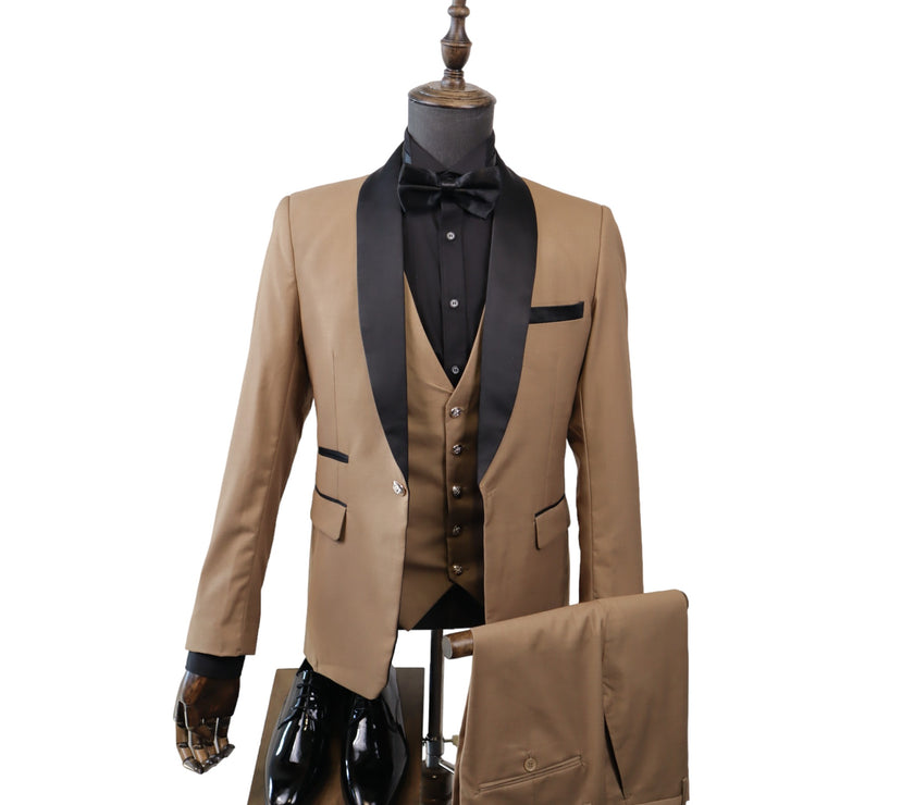 Mens Beige Tuxedo 3PC