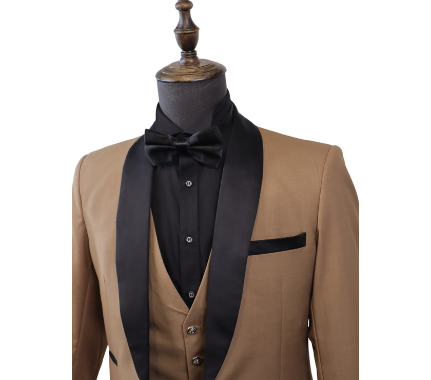 Mens Beige Tuxedo 3PC