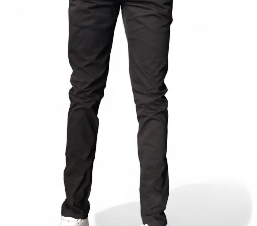 Zerga Mens Black Chinos