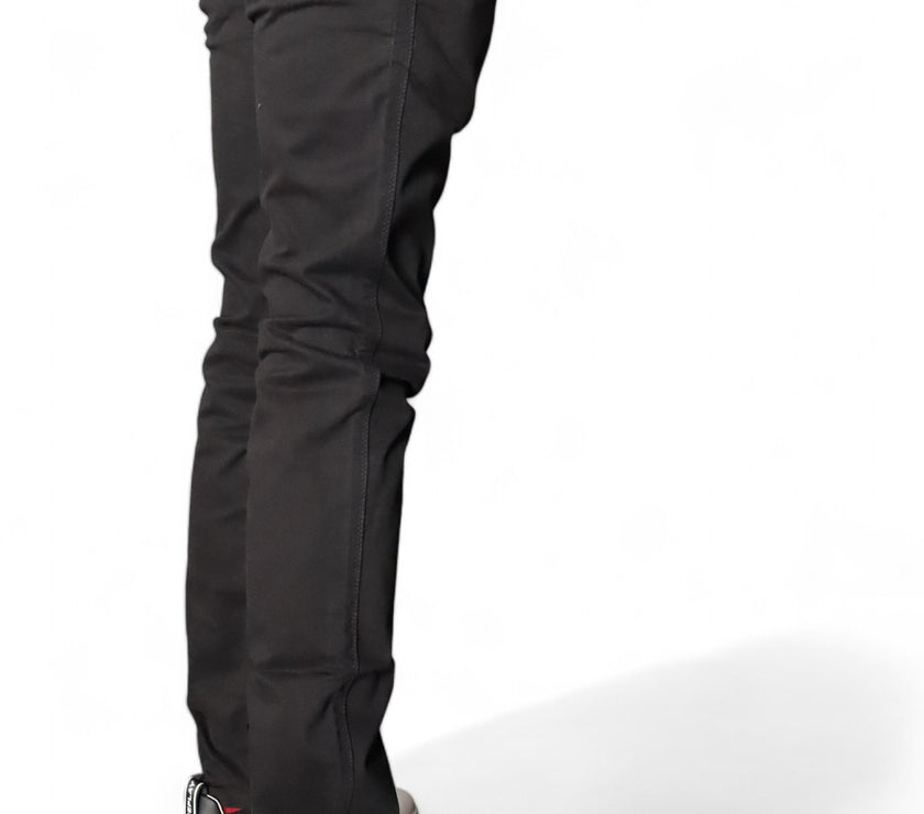 Zerga Mens Black Chinos