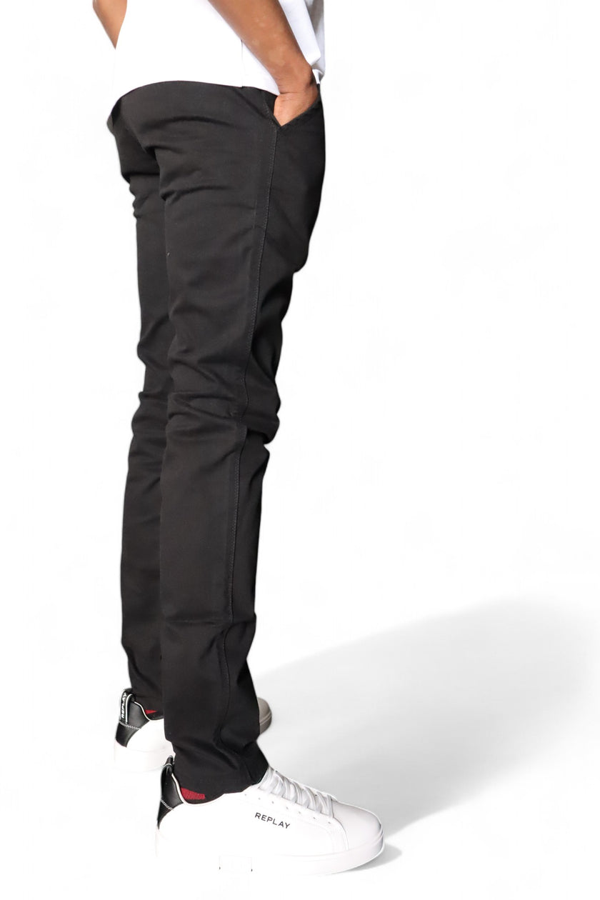 Zerga Mens Black Chinos