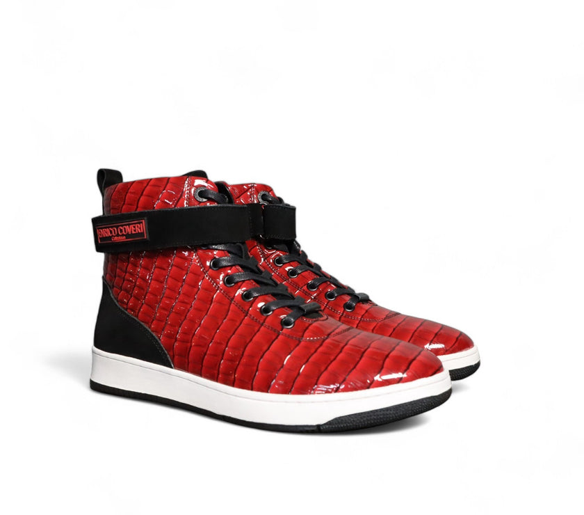 Enrico Coveri Snake Skin Red High-Top