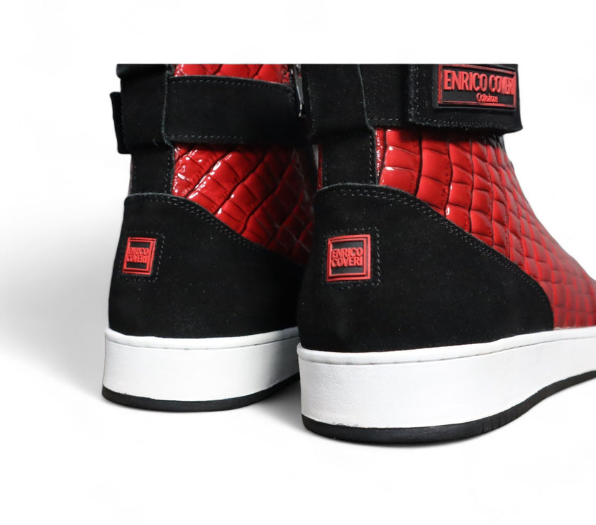 Enrico Coveri Snake Skin Red High-Top