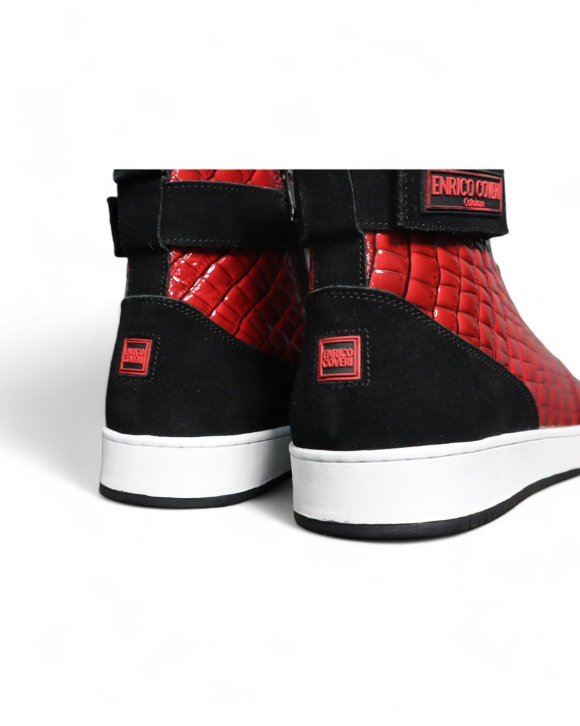 Enrico Coveri Snake Skin Red High-Top