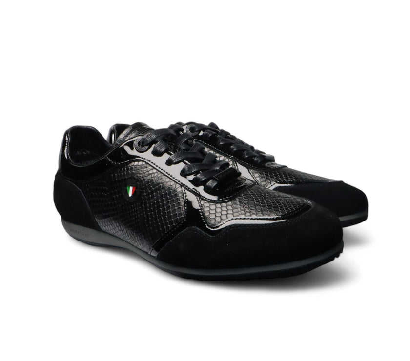 Enrico Coveri Black Snake Skin Shoe