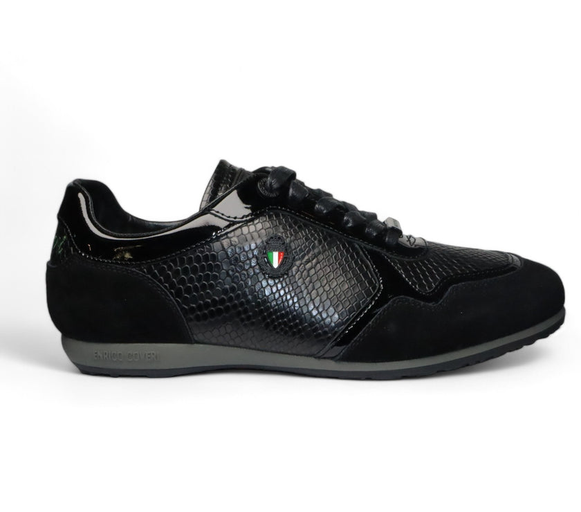 Enrico Coveri Black Snake Skin Shoe