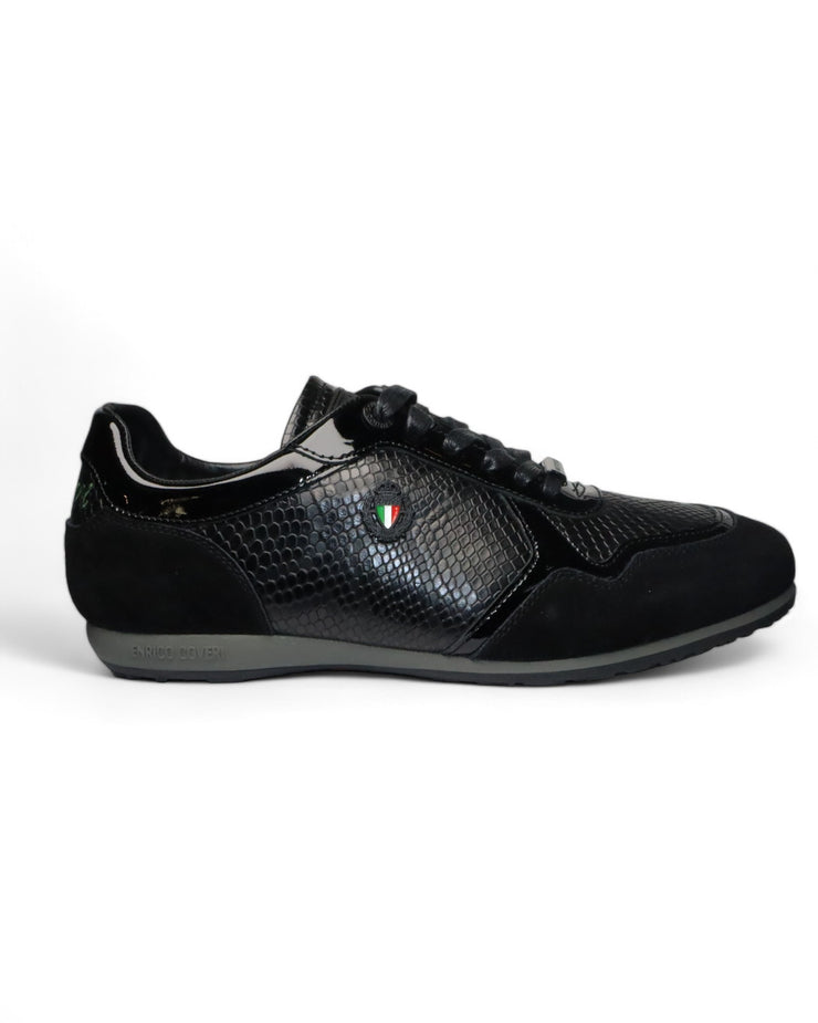 Enrico Coveri Black Snake Skin Shoe